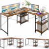 Bureau d'angle en L avec rangement