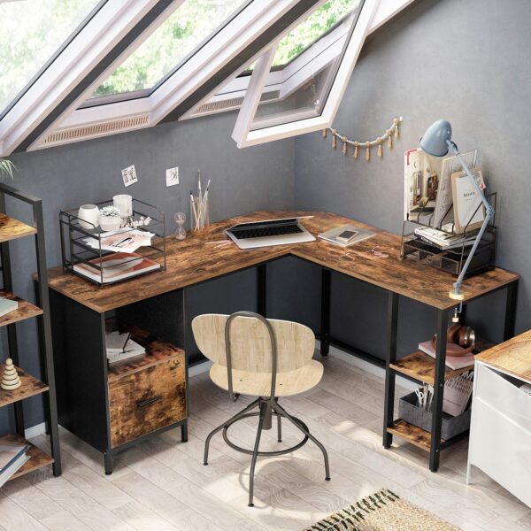 Version 1.0.0 Bureau d'angle en L avec rangement