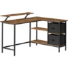Bureau en Forme de L avec 2 Tiroirs Spacieux