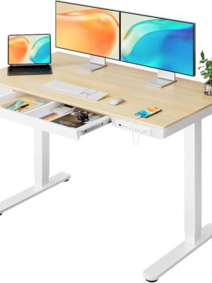 Bureau assis-debout électrique avec rangement