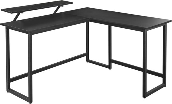 61v6P7UF-hL._AC_UF1000,1000_QL80_ Bureau d'angle en forme de L avec support pour écran