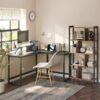 Bureau d'angle en forme de L avec support pour écran