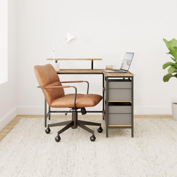81gHmh-NStL._AC_SL1500_ Bureau en Forme de L avec 2 Tiroirs Spacieux