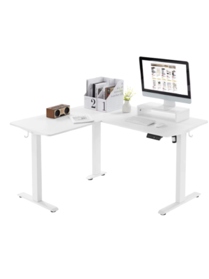 Table d'angle de bureau électrique en forme de L