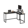 Bureau d'angle en forme de L avec support pour écran