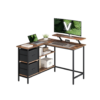 Bureau en Forme de L avec 2 Tiroirs Spacieux