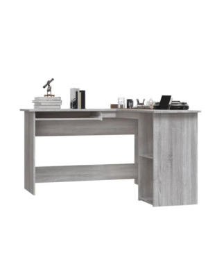 Bureau d'angle en L gris