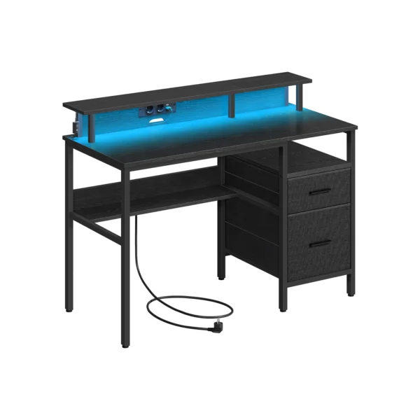 LWD093B01-1 Bureau avec prise intégrée, éclairage LED