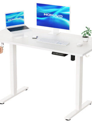 Bureau d'ordinateur réglable en hauteur avec port de chargement USB