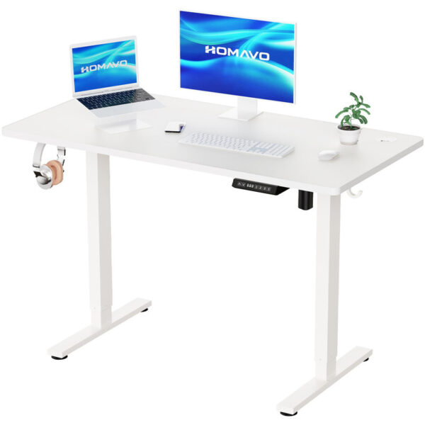 image Bureau d'ordinateur réglable en hauteur avec port de chargement USB