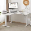 Table d'angle de bureau électrique en forme de L