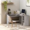 Bureau d'angle en L gris