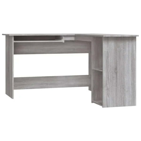 media Bureau d'angle en L gris