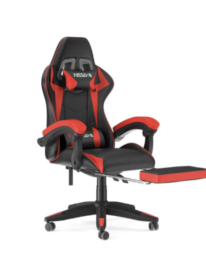 Chaise de bureau ergonomique en cuir avec repose-pied